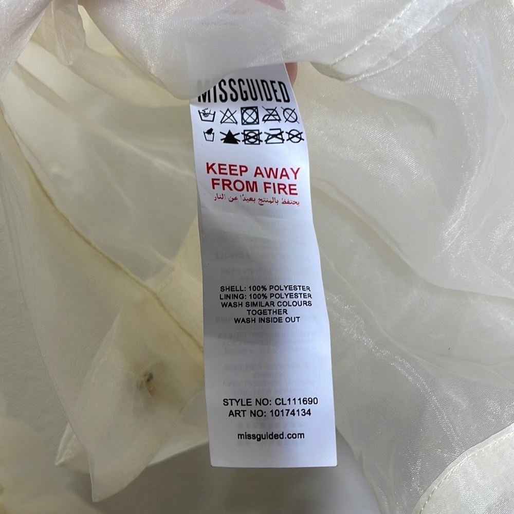 Missguided Sheer White Blouse - Picture 6 of 6